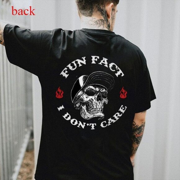 Fun Fact I Don't Care Skeleton Shirt, Funny Sarcastic Shirt, Grim Reaper Meme 24 - Picture 1 of 5